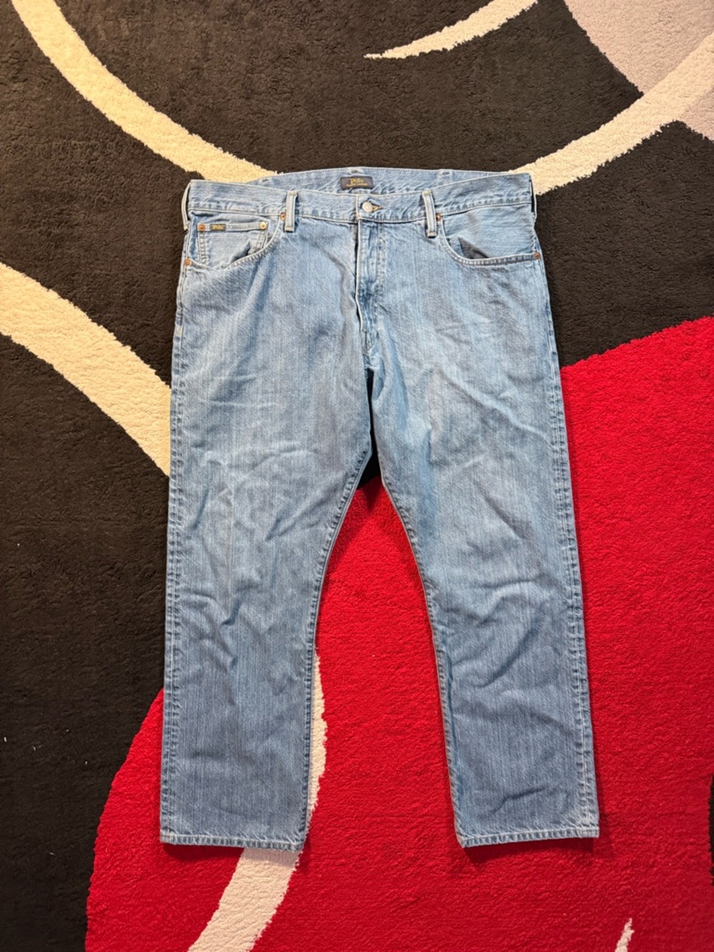 Polo Ralph Lauren Jeans Mens 38x30 Hampton Relaxed Straight Blue Denim Casual